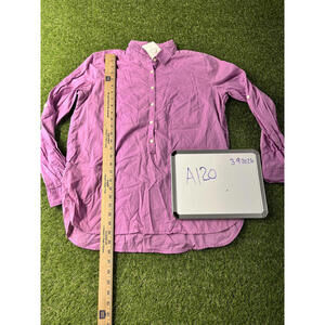 Ann Taylor LOFT Softened Shirt in Medium Purple Cotton
